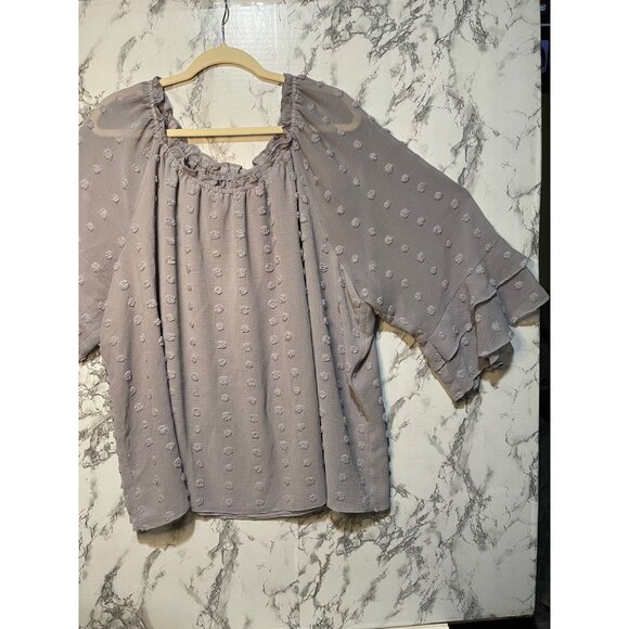 Cato Women's Light Purple Textured Blouse Size 22/24W - Picture 4 of 8